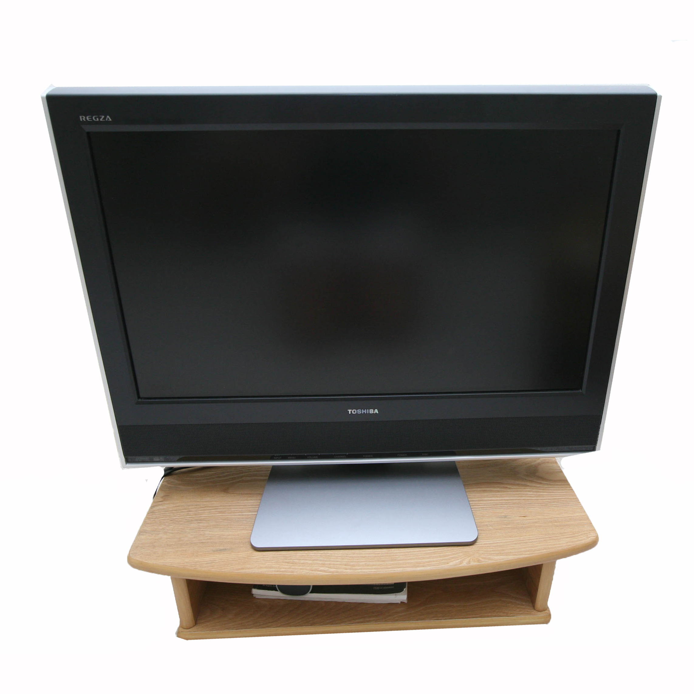 Twenty-Six Inch Toshiba Television/DVD Player and Small Wooden Stand