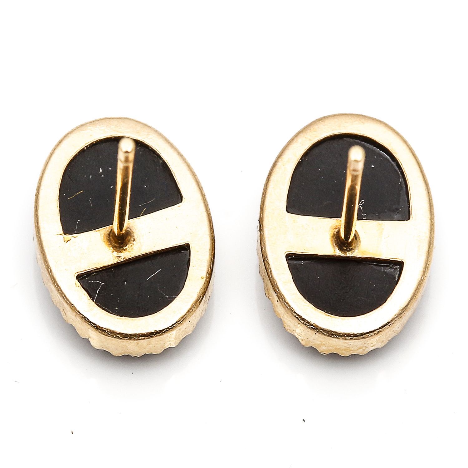 14K Yellow Gold Onyx Studs