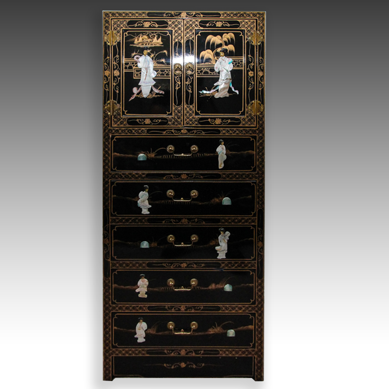 Black Lacquer Chinese Cabinet