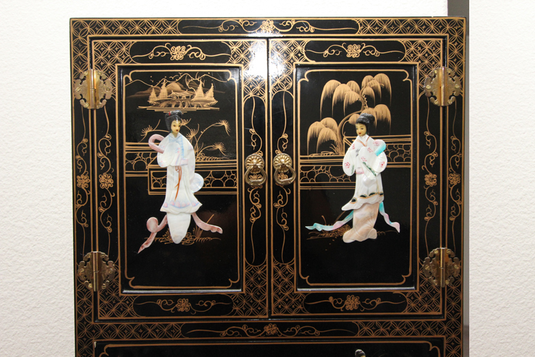 Black Lacquer Chinese Cabinet