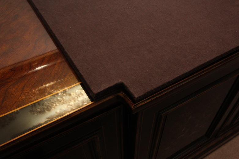 Vintage Black Lacquered Asian Credenza