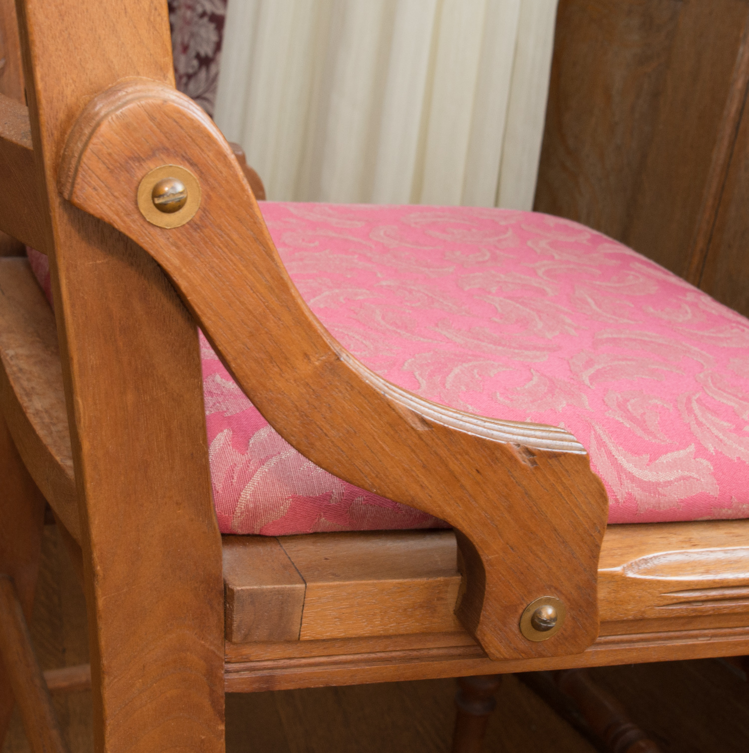 Pair of Victorian Eastlake Oak Side Chairs