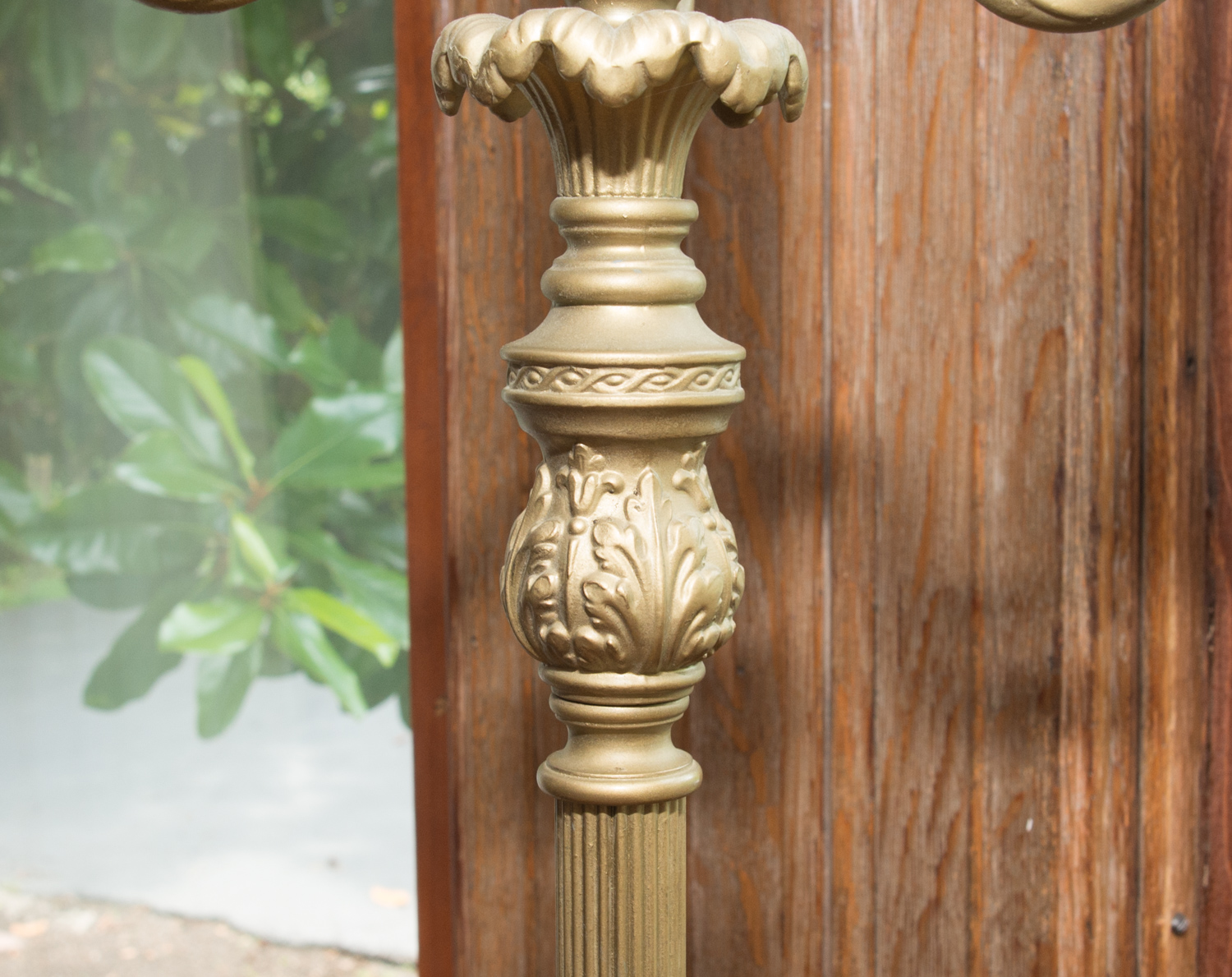 Vintage Gold Tone Metal Floor Lamp