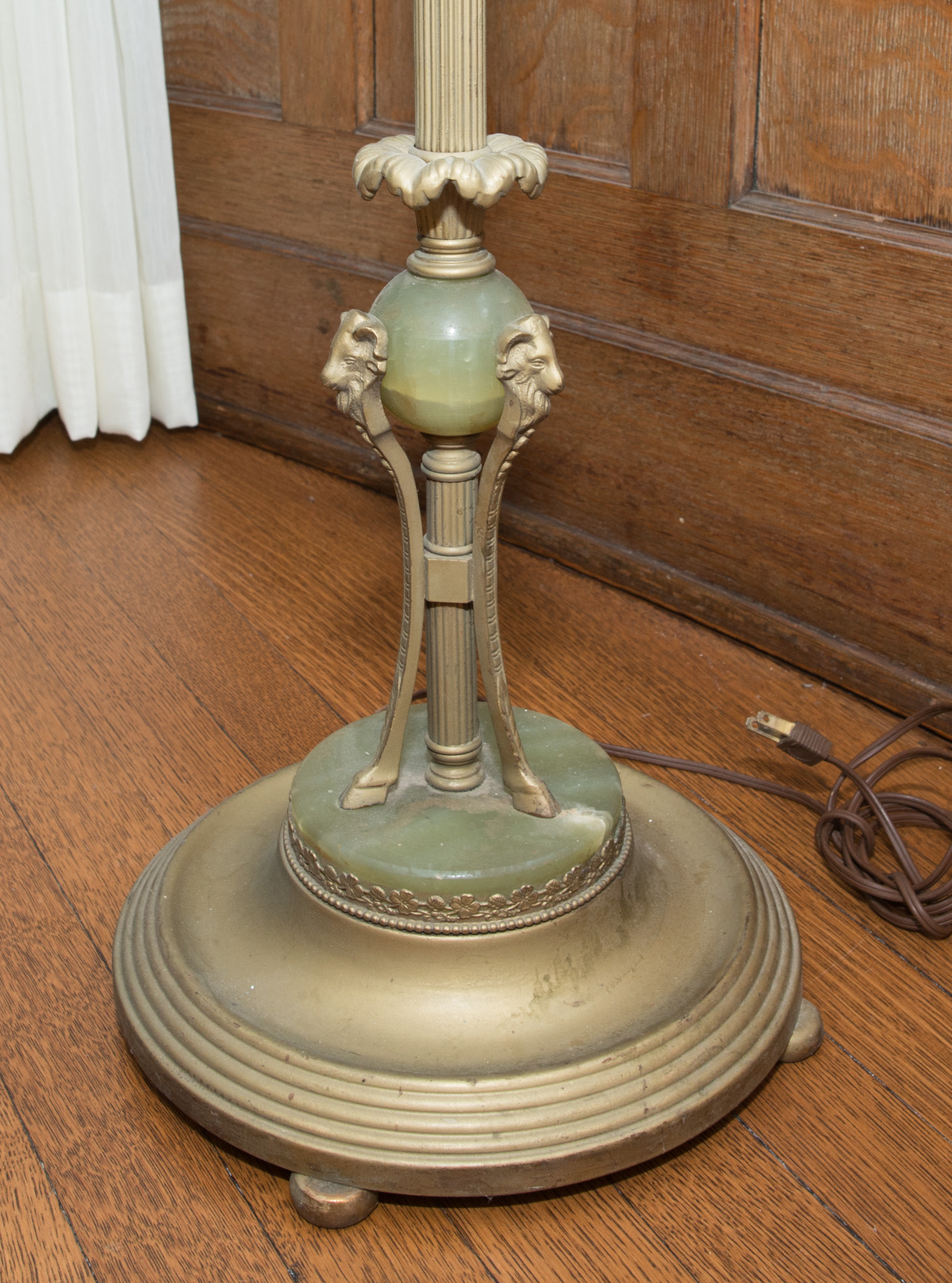 Vintage Gold Tone Metal Floor Lamp