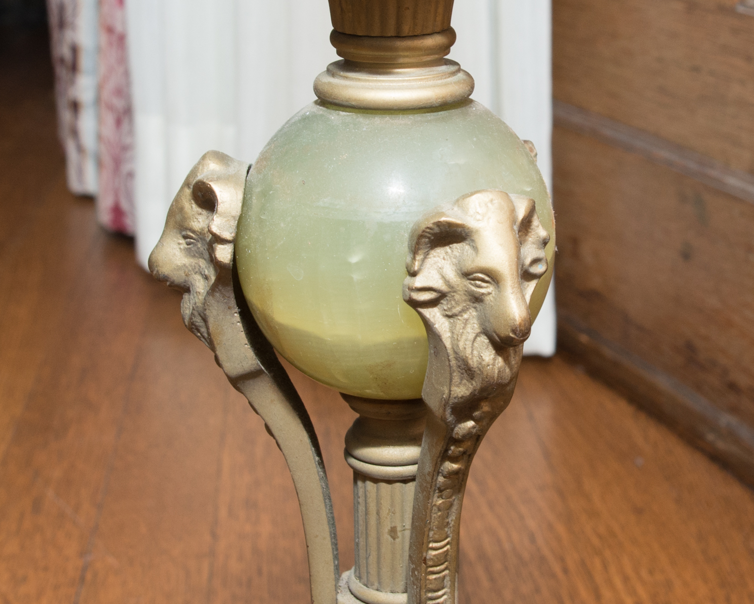 Vintage Gold Tone Metal Floor Lamp