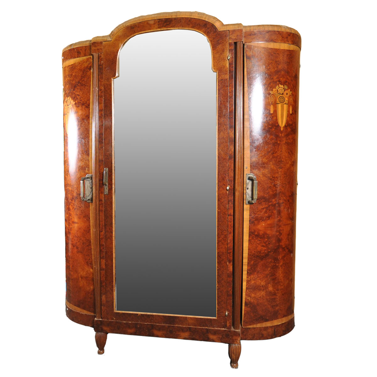French Art Deco Armoire with Large Mirror