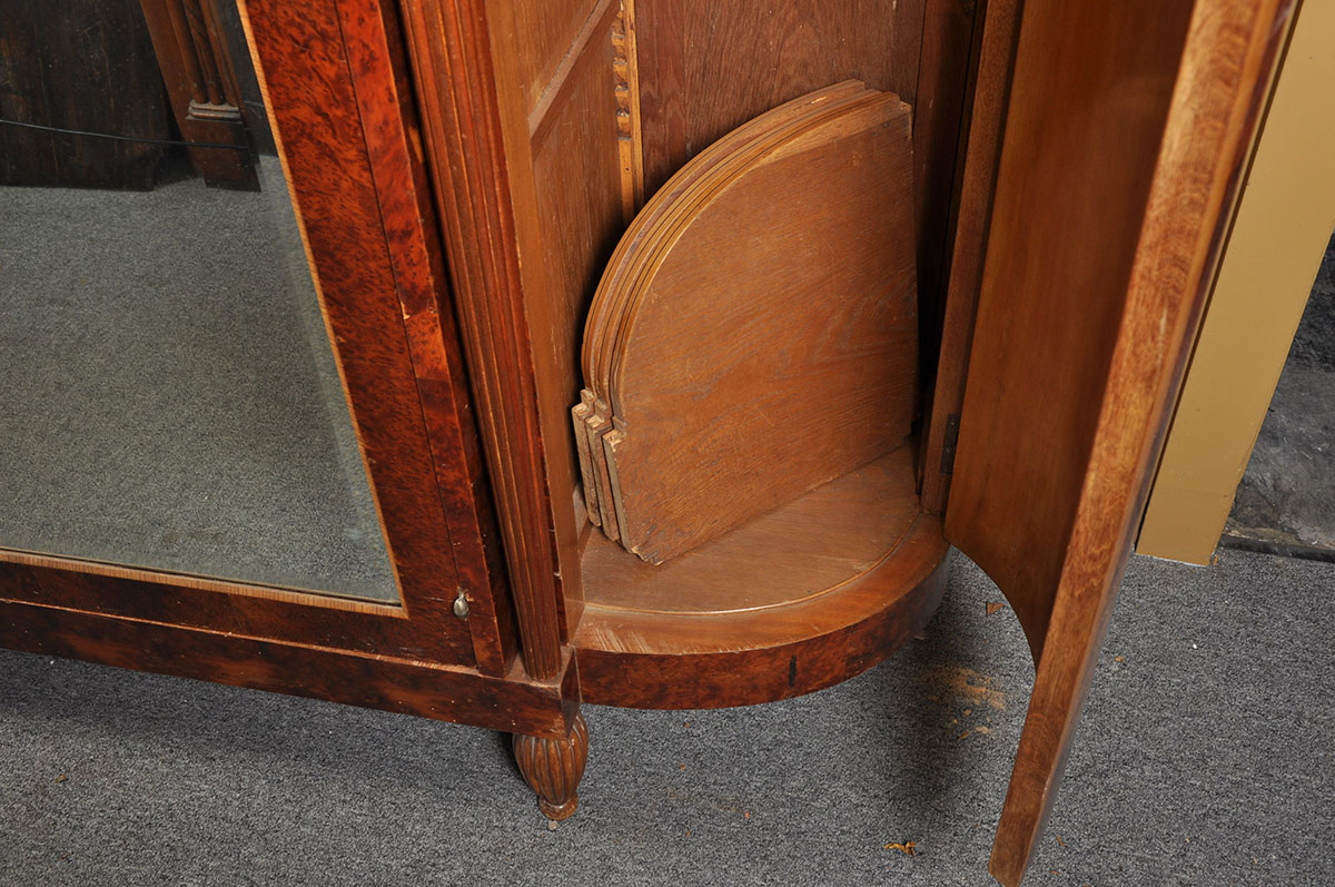 French Art Deco Armoire with Large Mirror