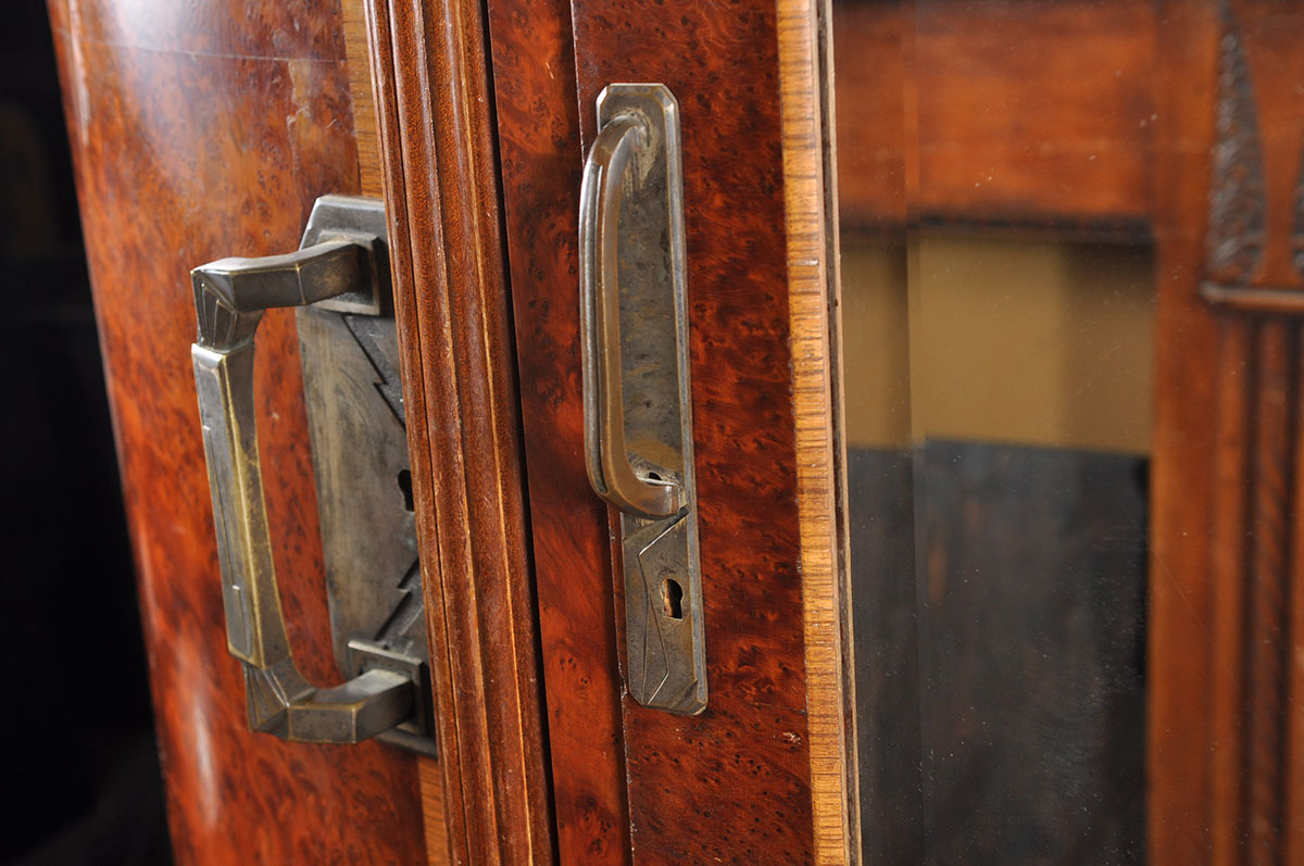 French Art Deco Armoire with Large Mirror