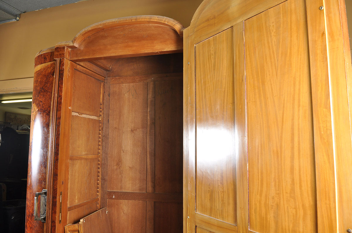 French Art Deco Armoire with Large Mirror