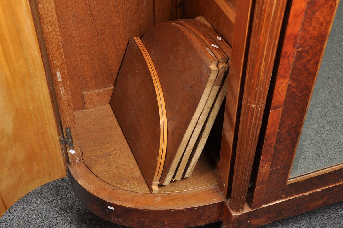 French Art Deco Armoire with Large Mirror