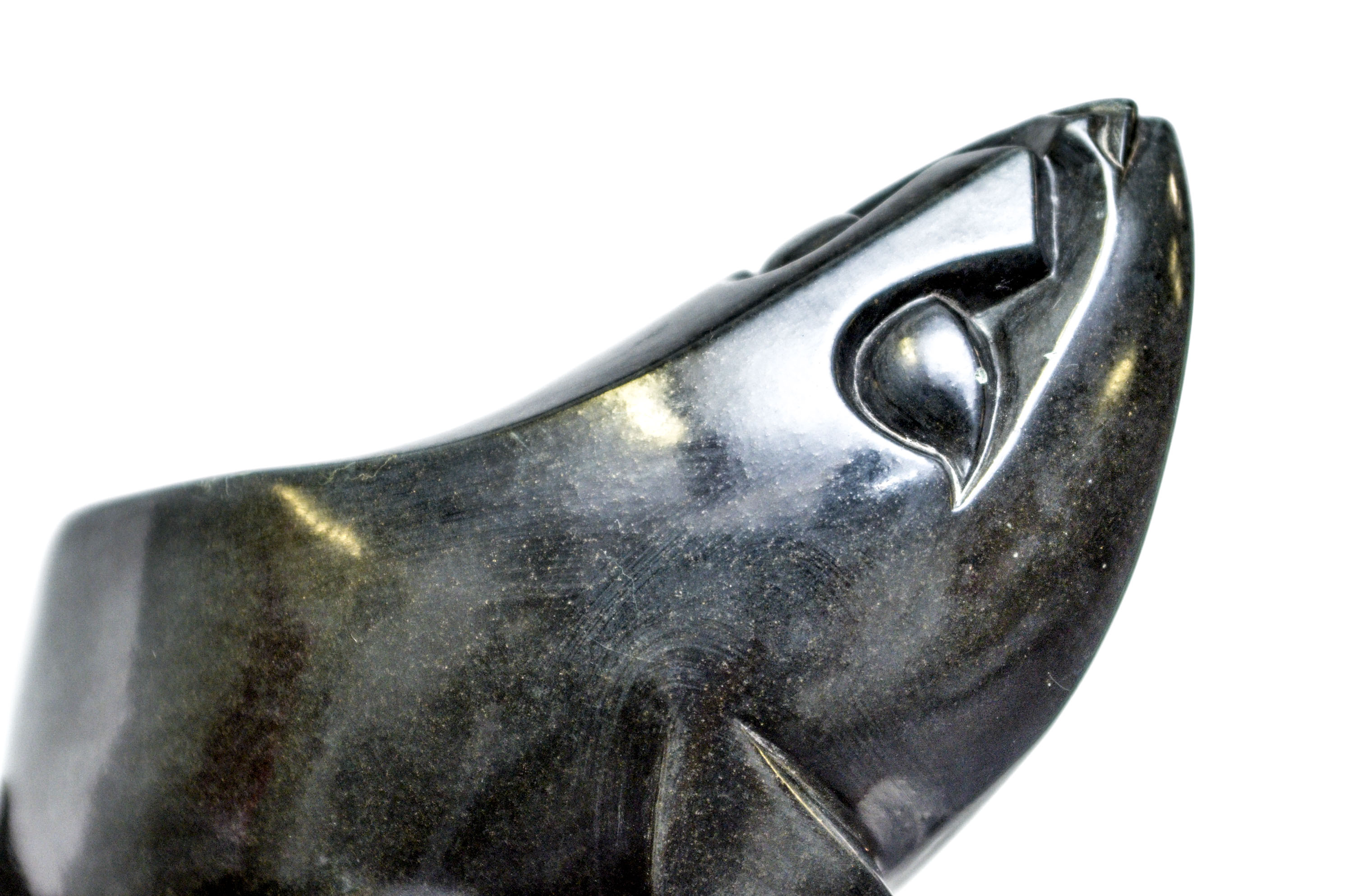 Black Stone Sculpture by T. Munemo titled "Water Spirit"