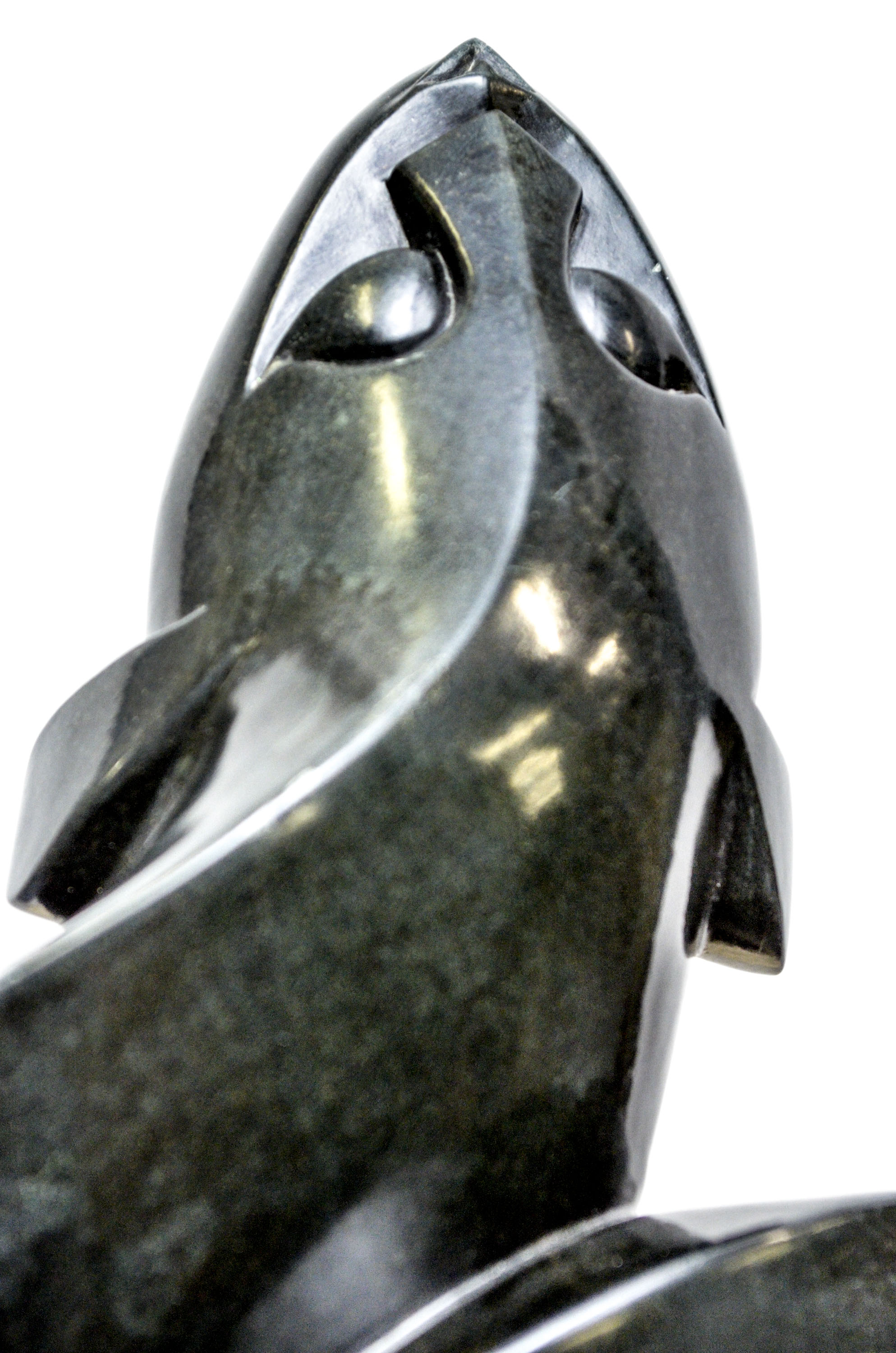 Black Stone Sculpture by T. Munemo titled "Water Spirit"