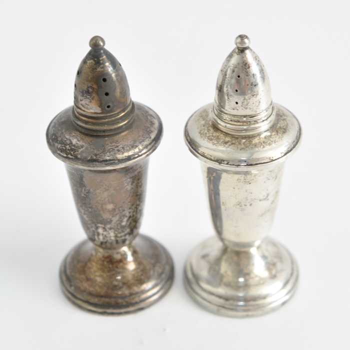 Crown Weighted Sterling Salt and Pepper Shakers