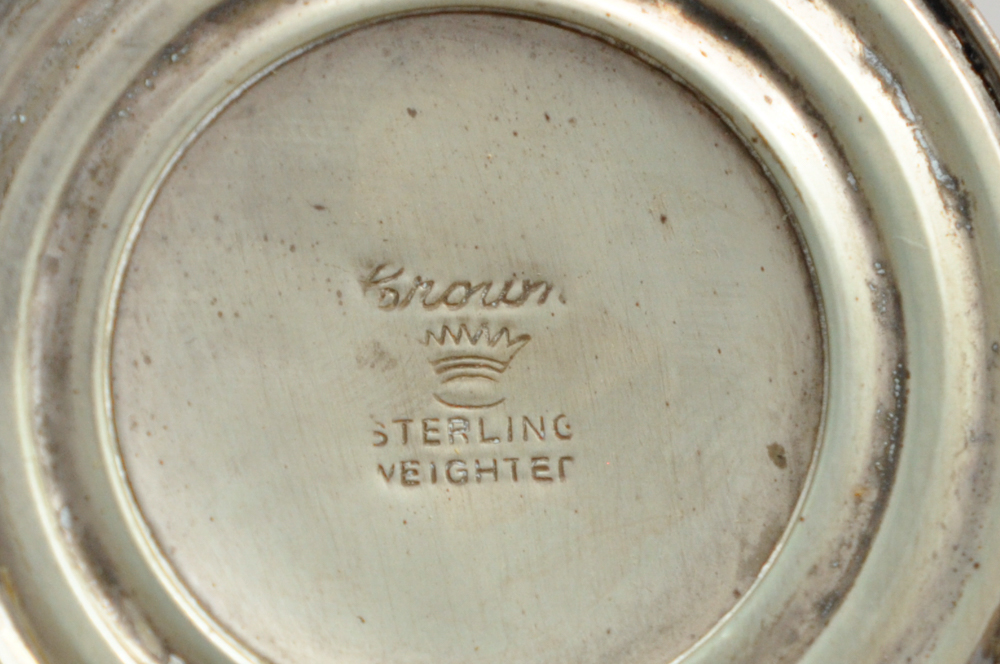 Crown Weighted Sterling Salt and Pepper Shakers