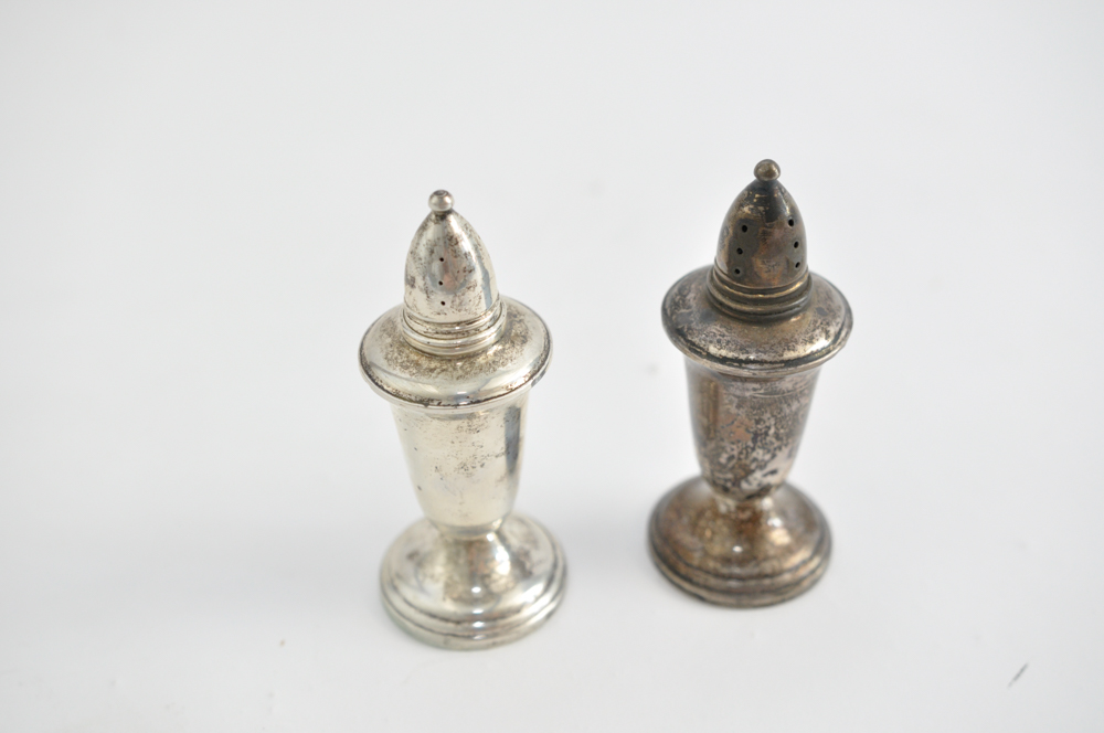 Crown Weighted Sterling Salt and Pepper Shakers
