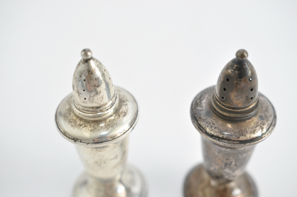 Crown Weighted Sterling Salt and Pepper Shakers