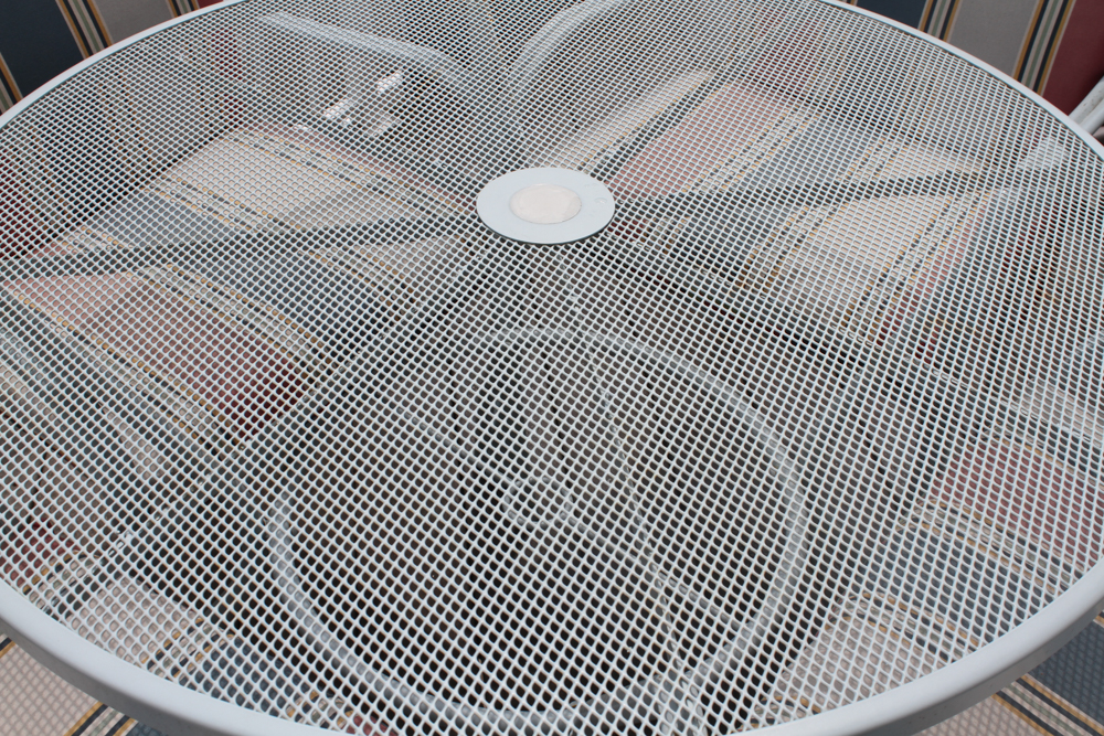 Powder Blue Patio Table and Chairs with Cover