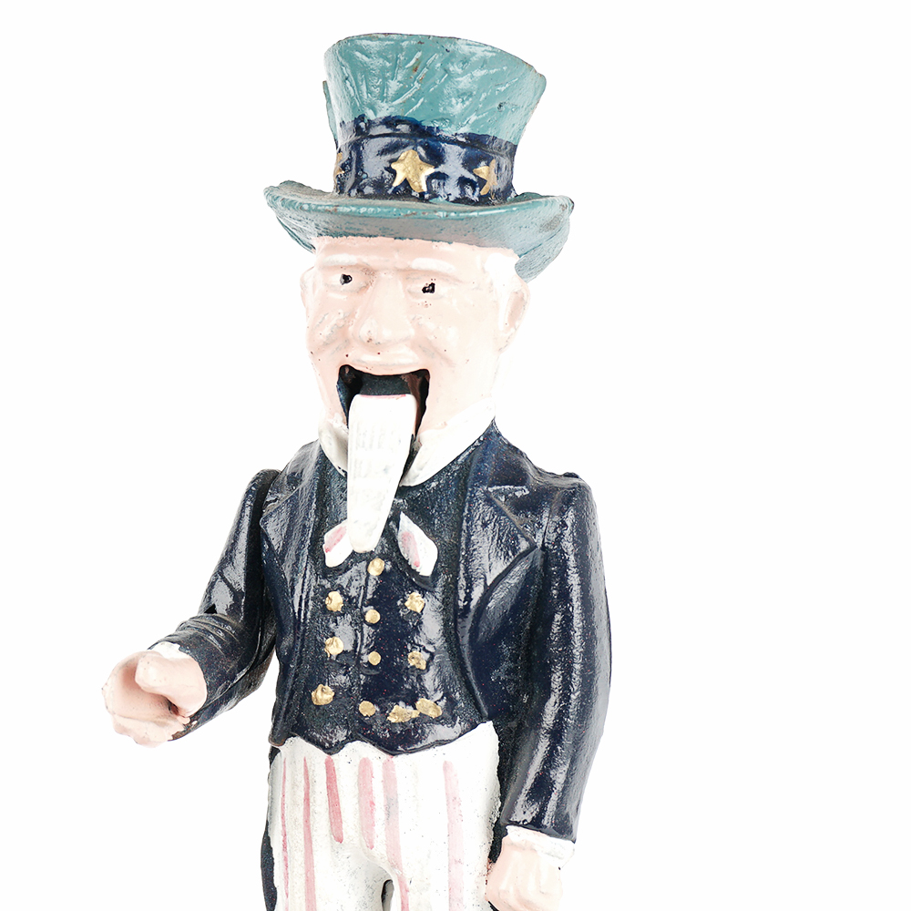 Uncle Sam Cast Metal Coin Bank