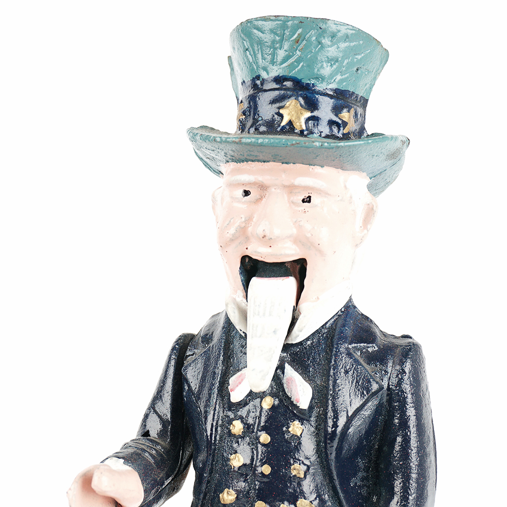 Uncle Sam Cast Metal Coin Bank