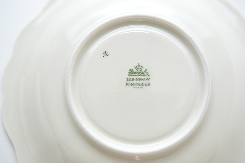 Rosenthal Selb-Germany Pompaddour Tea Cup And Saucer