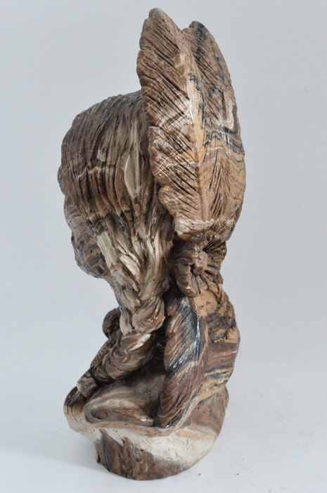 Hand Carved Stone Native American Statue