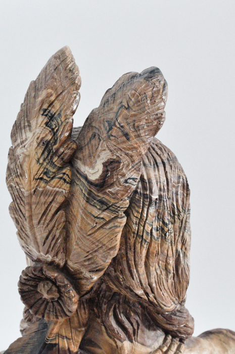 Hand Carved Stone Native American Statue