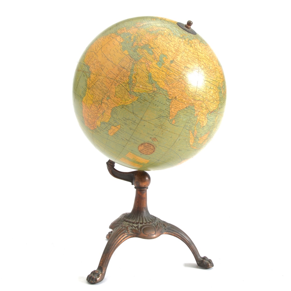 C.S. Hammond Terrestrial Globe on Cast Iron Stand