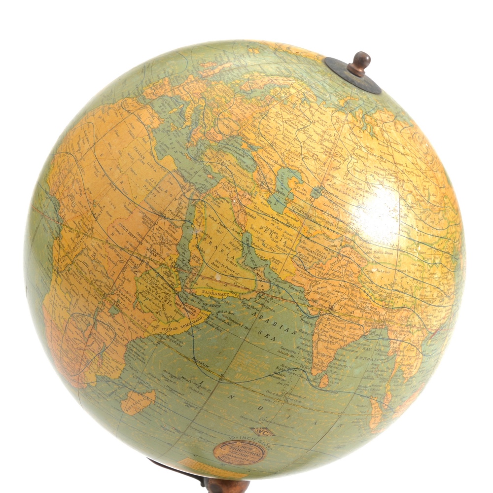 C.S. Hammond Terrestrial Globe on Cast Iron Stand