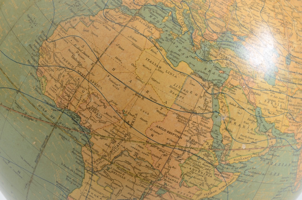 C.S. Hammond Terrestrial Globe on Cast Iron Stand