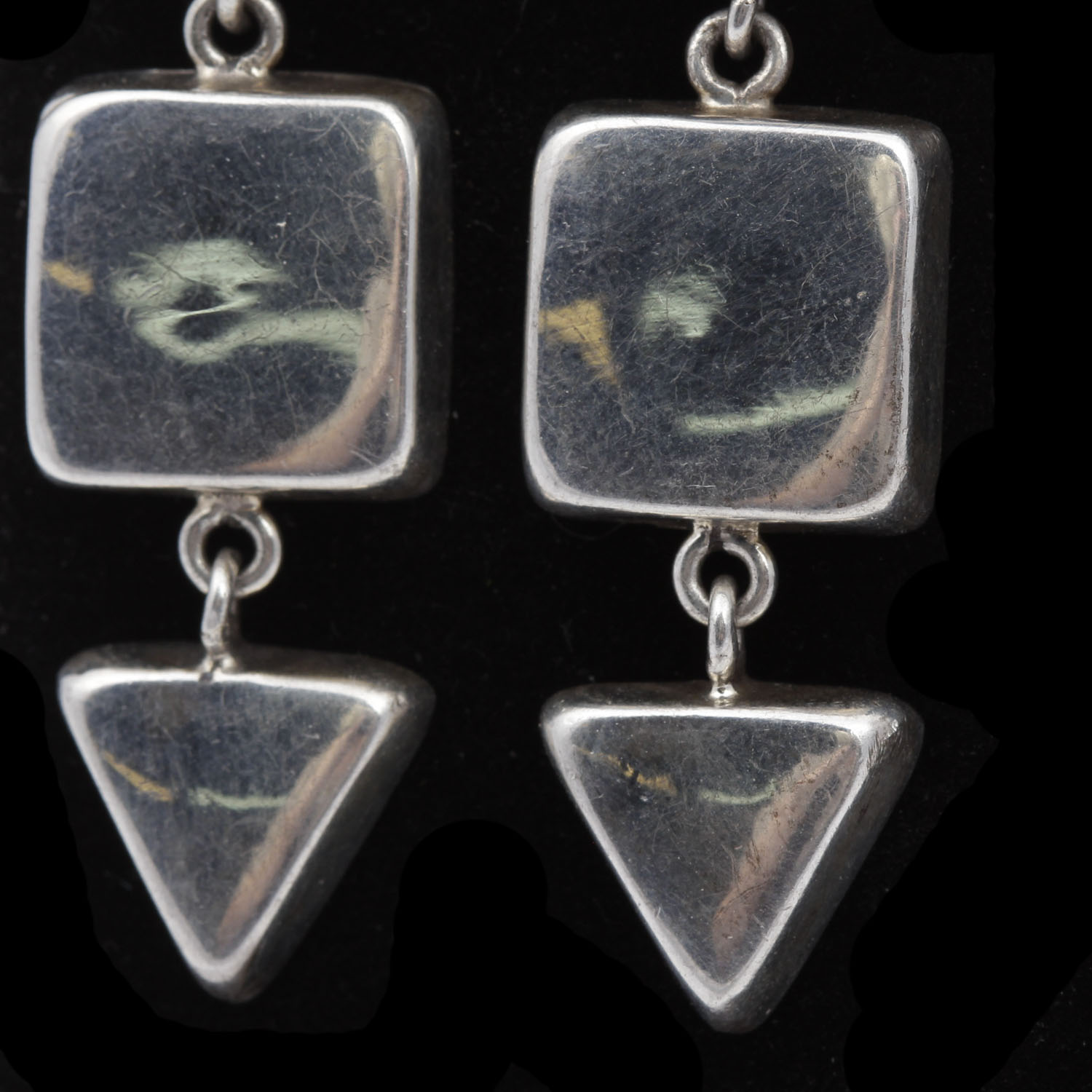 Sterling Silver Geometric Dangle Earrings