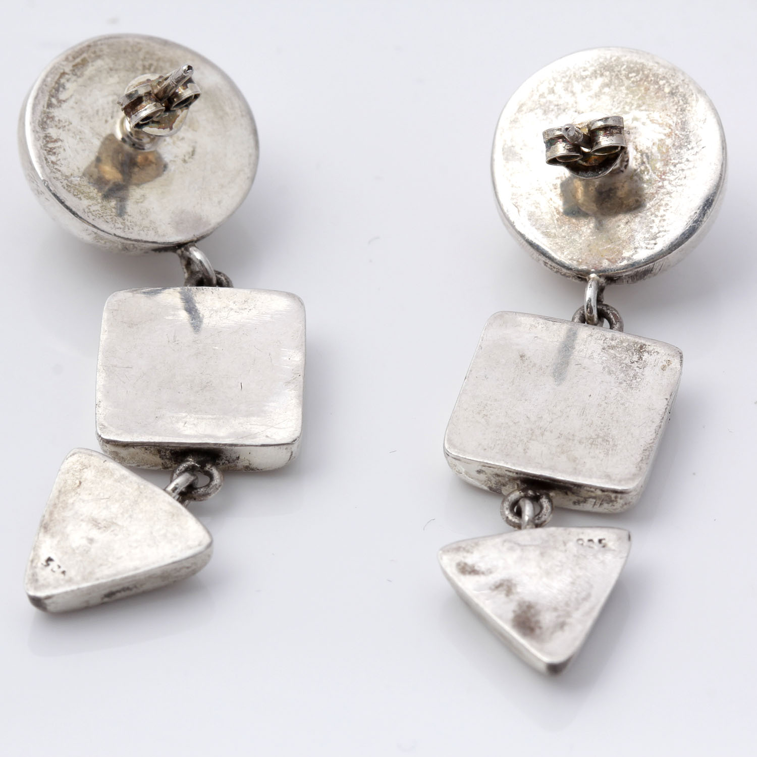 Sterling Silver Geometric Dangle Earrings