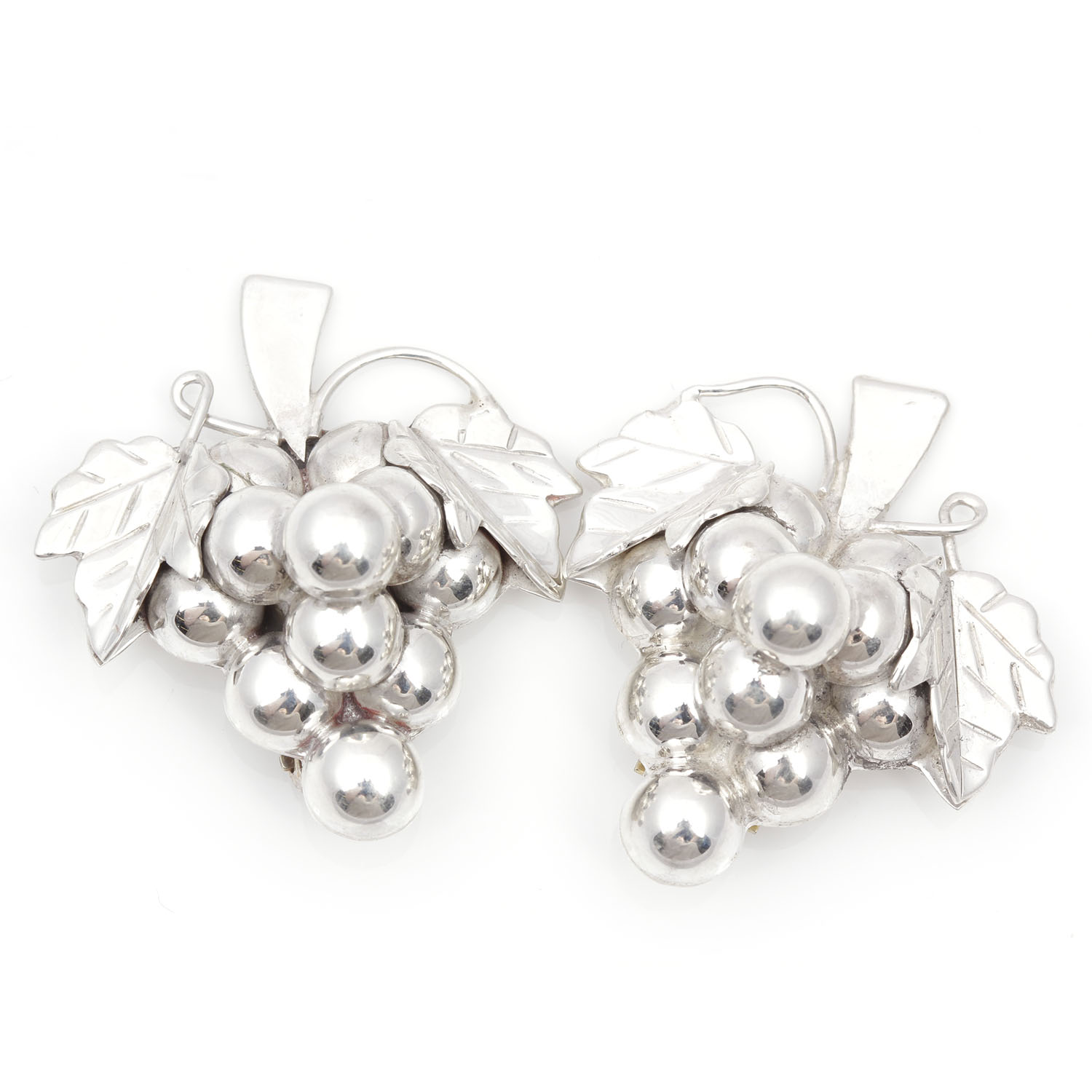 Sterling Silver Grape Vine Cluster Earrings