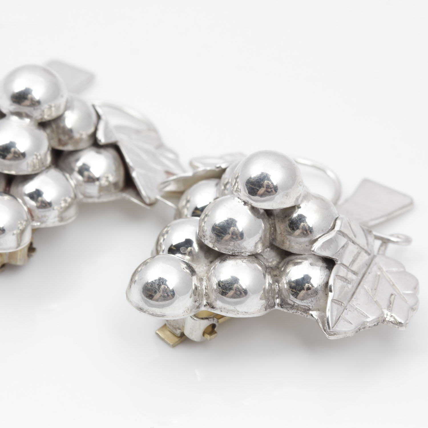 Sterling Silver Grape Vine Cluster Earrings