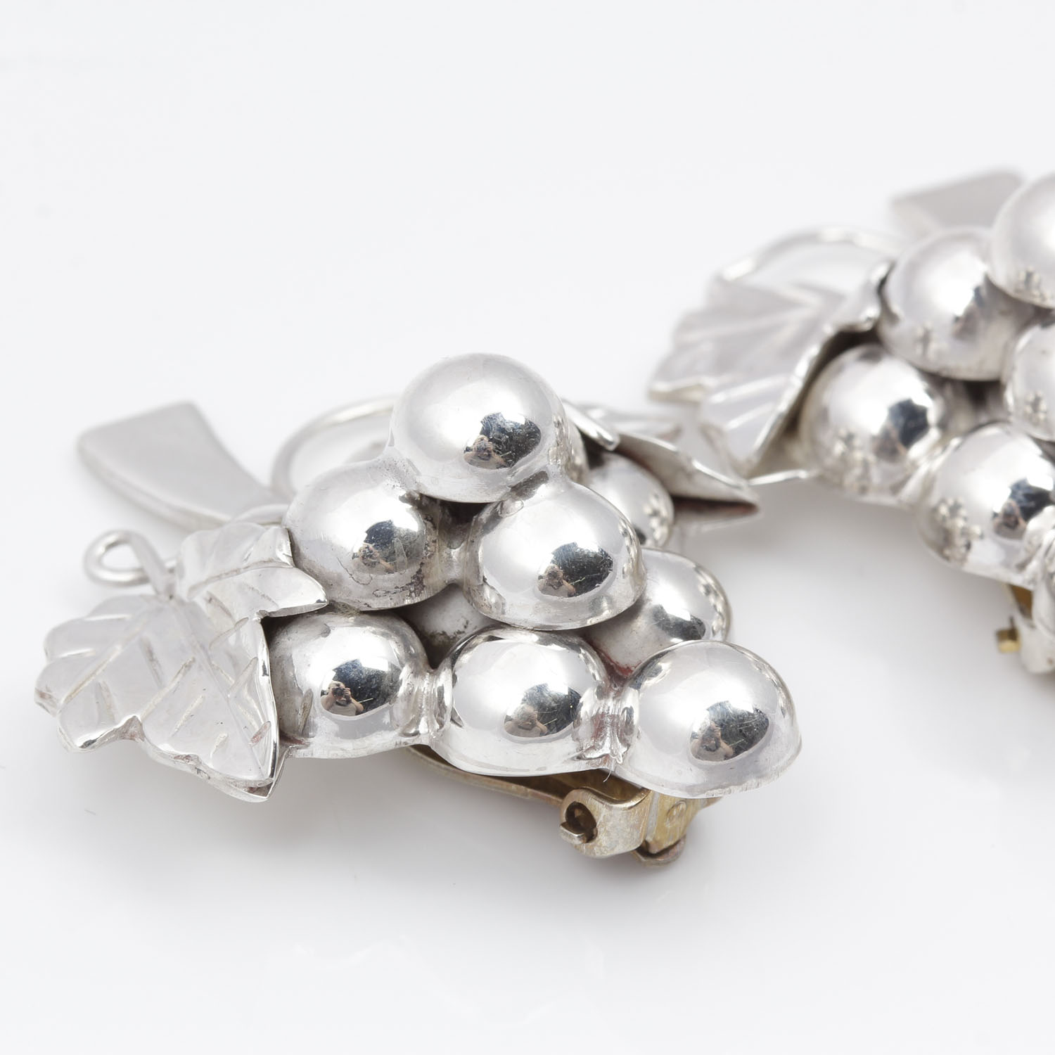 Sterling Silver Grape Vine Cluster Earrings