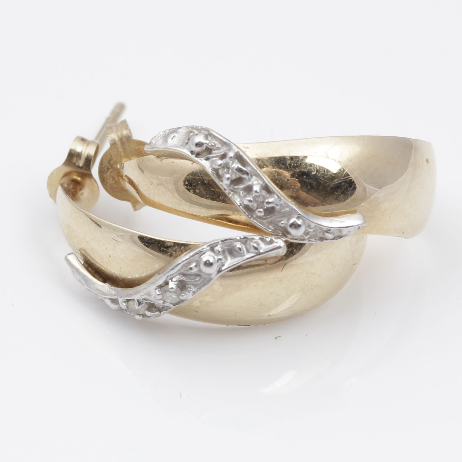 14K Yellow Gold Diamond Earrings