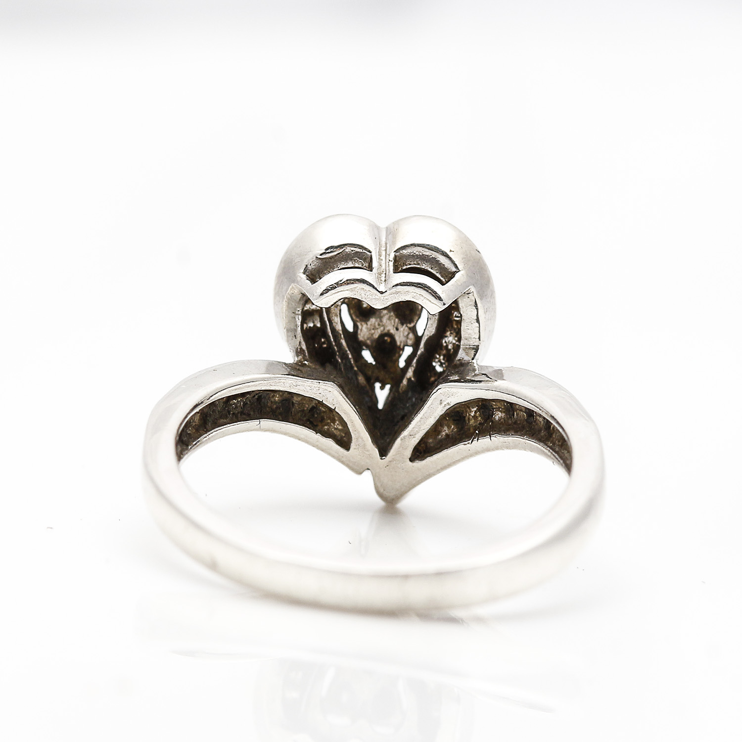 Platinum and Sterling Silver Diamond Ring