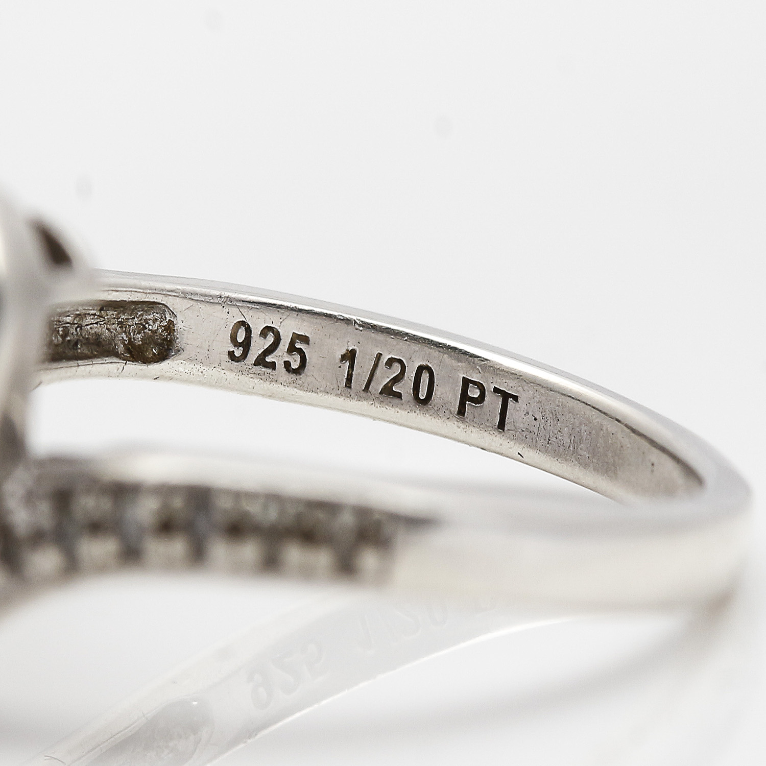 Platinum and Sterling Silver Diamond Ring