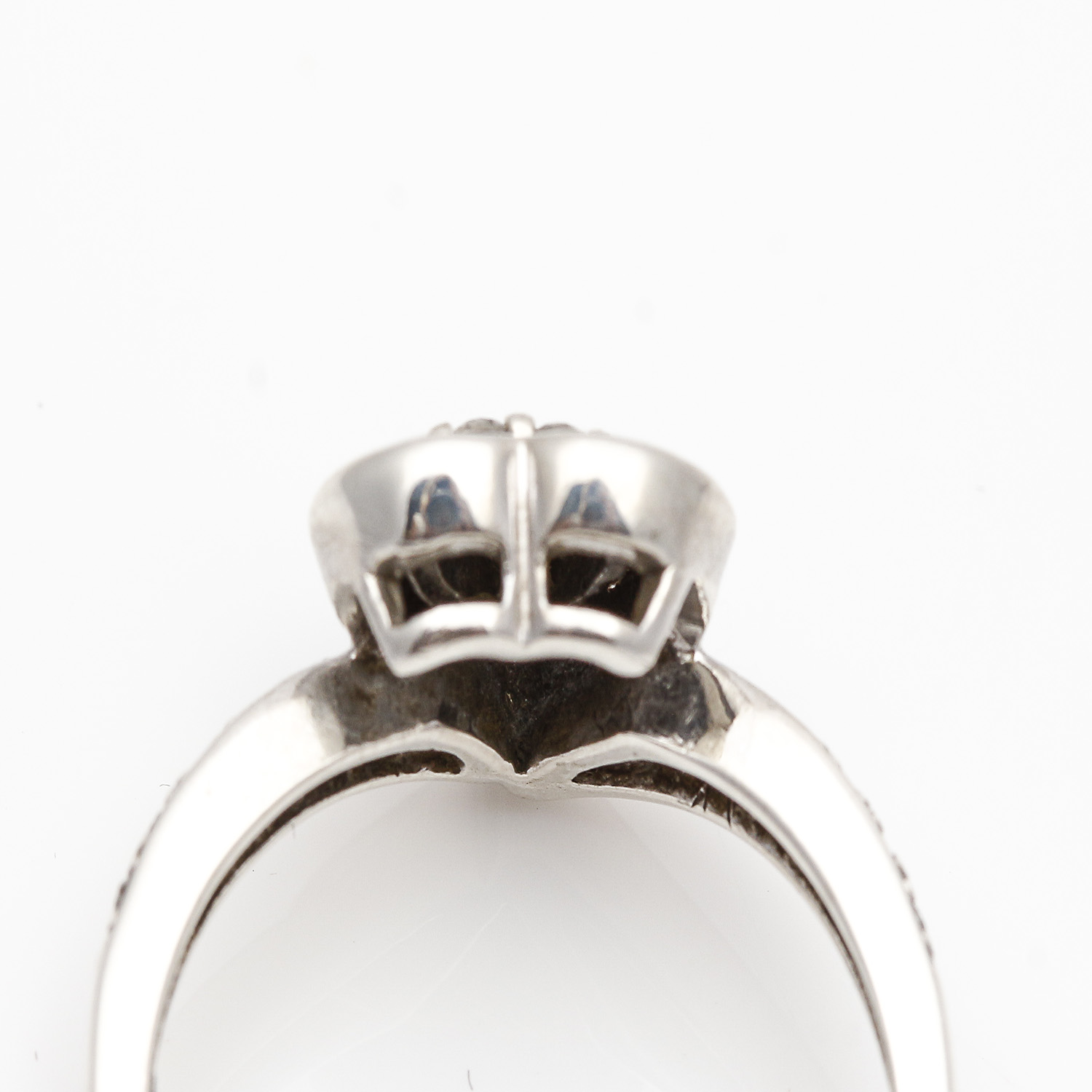 Platinum and Sterling Silver Diamond Ring