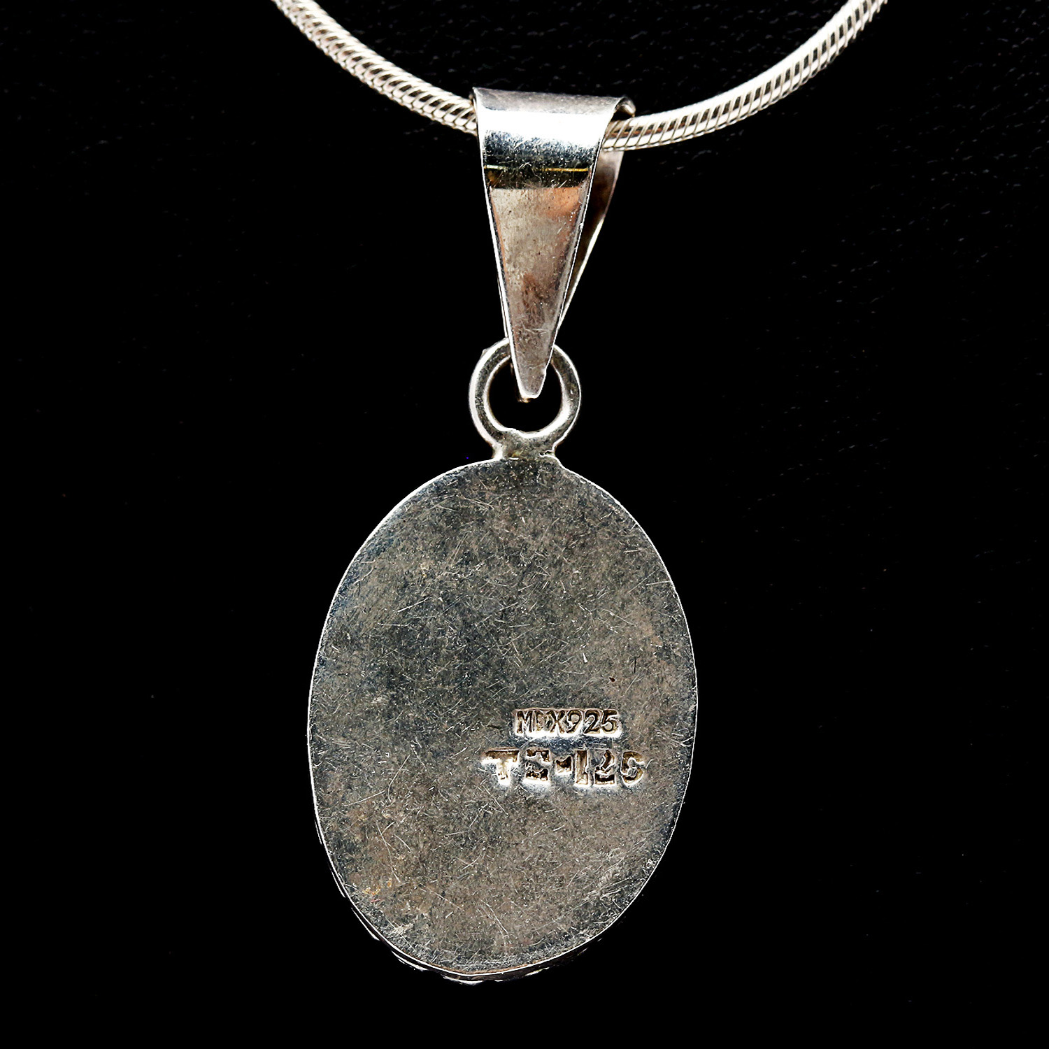 Sterling Silver Synthetic Opal Pendant Necklace