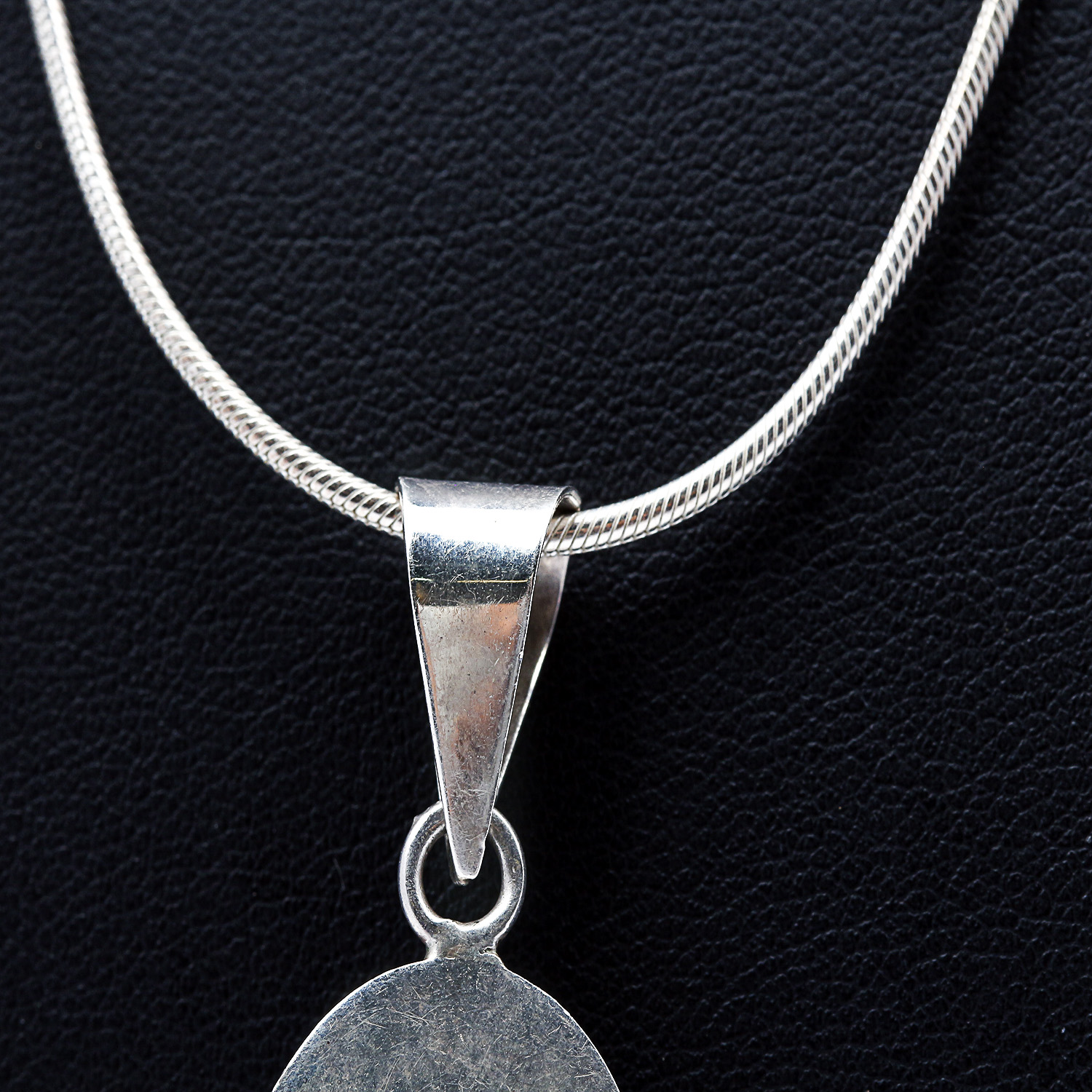 Sterling Silver Synthetic Opal Pendant Necklace