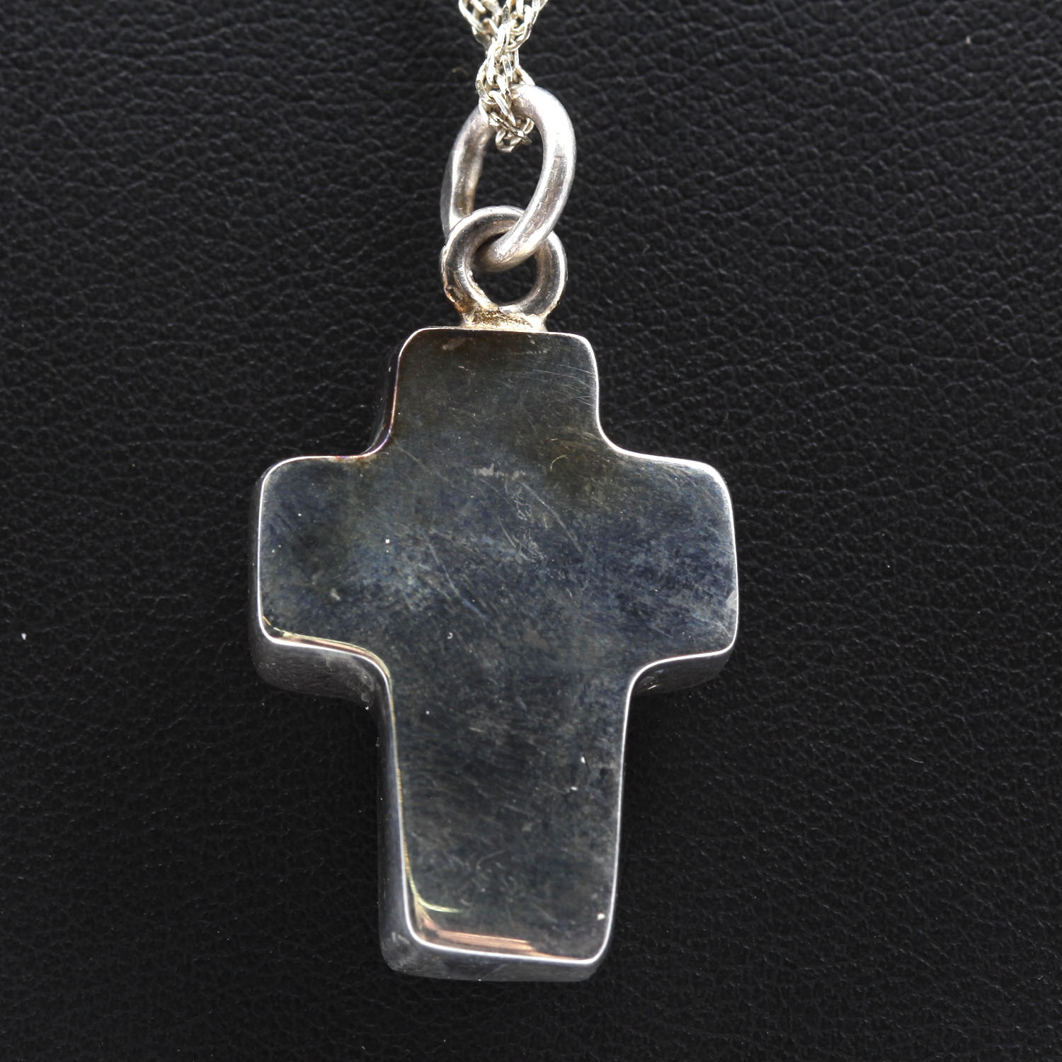 Sterling Silver and Amber Cross Pendant Necklace