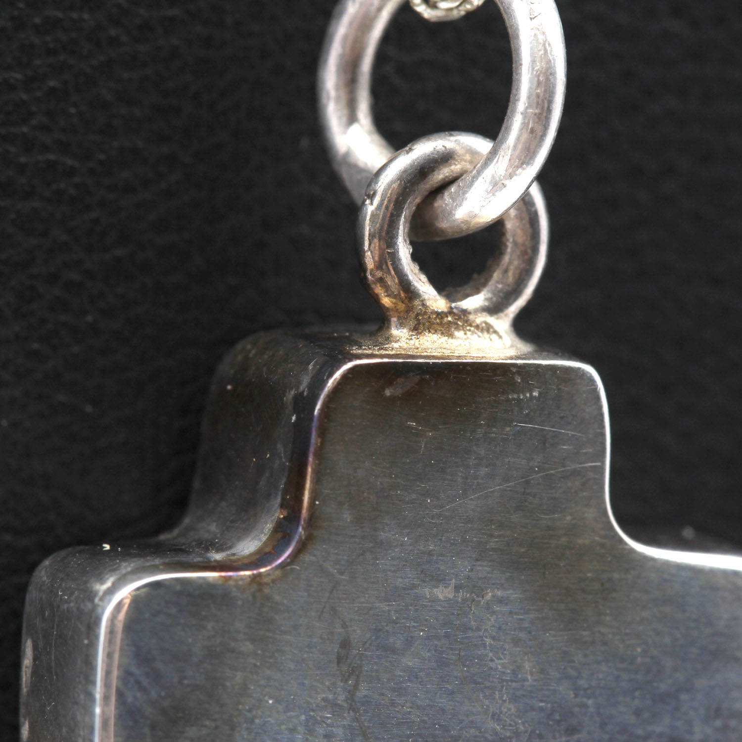 Sterling Silver and Amber Cross Pendant Necklace