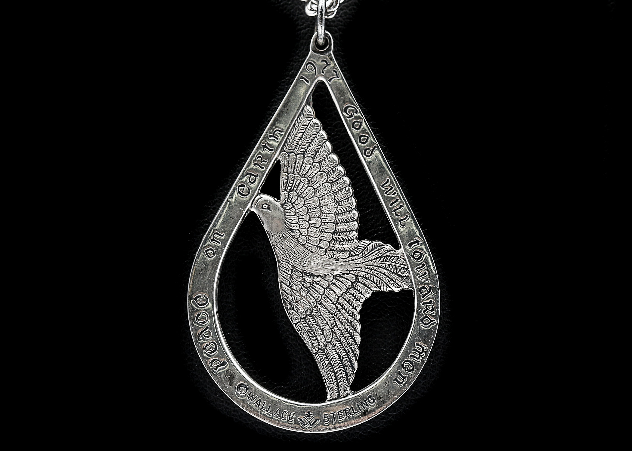 Wallace Sterling Silver Dove Pendant Necklace