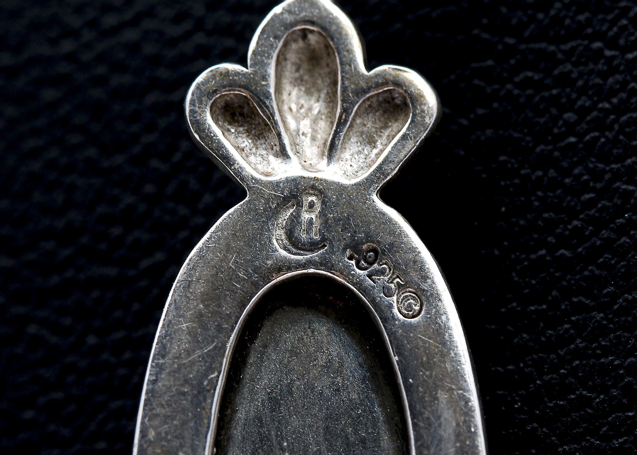 Sterling Silver Amber Pendant Necklace