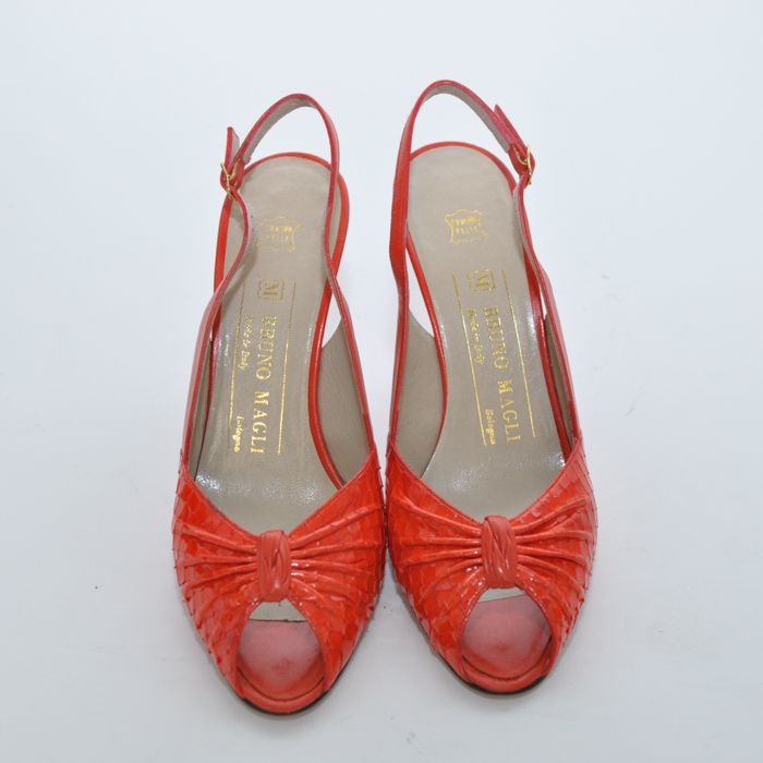 Bruno Magli Orange Peep-Toe Heels