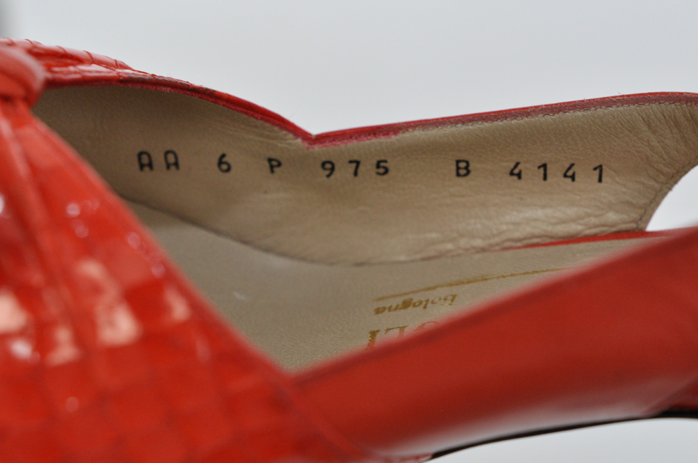 Bruno Magli Orange Peep-Toe Heels