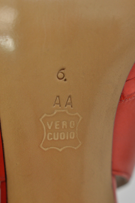 Bruno Magli Orange Peep-Toe Heels