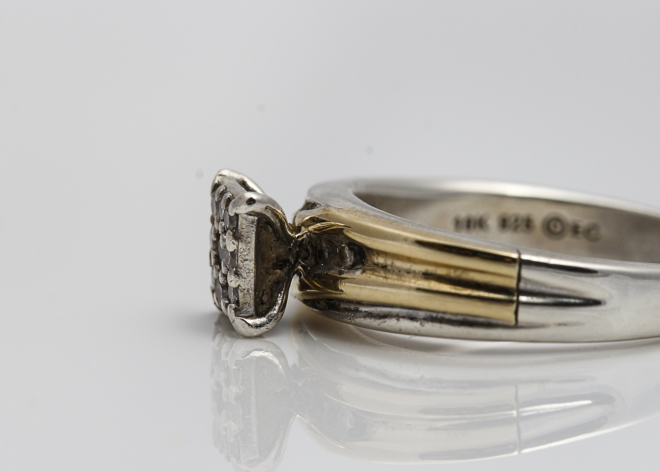Sterling Silver 10K Yellow Gold Accented Ring Pair