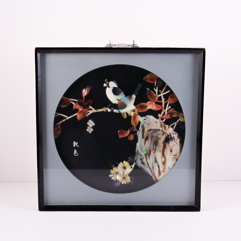 Pair of Vintage Chinese Carved Resin Bird Artworks