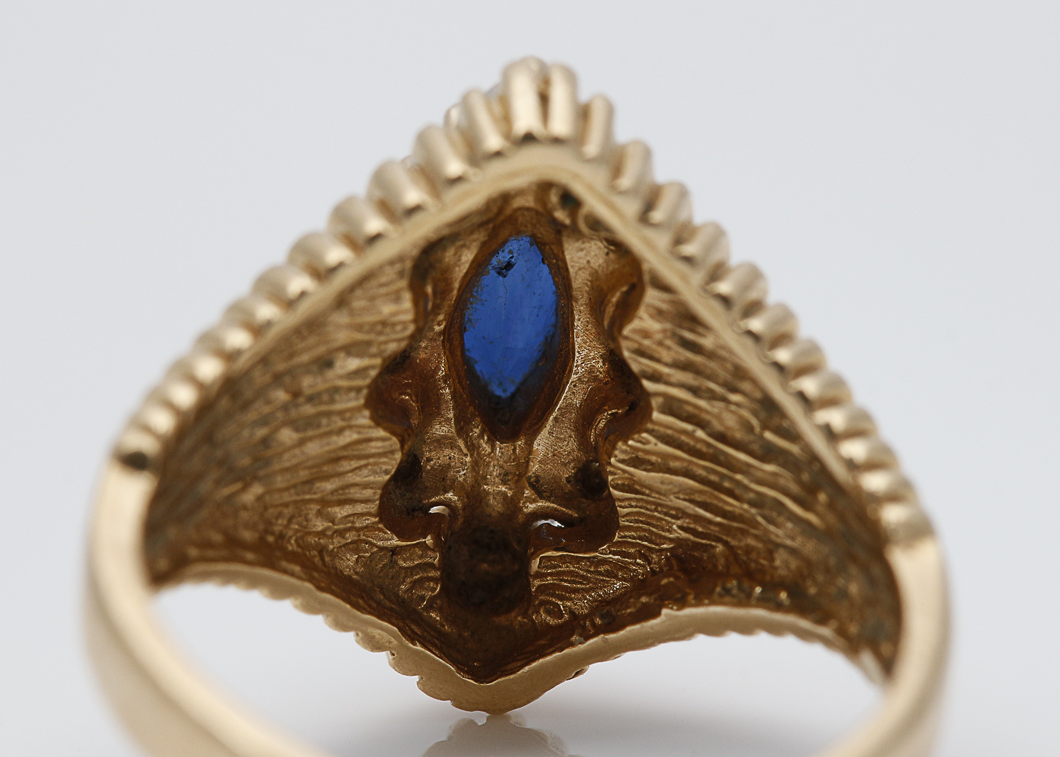 14K Yellow Gold Sapphire and Diamond Ring